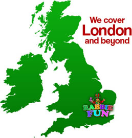 London based children's entertainer located on UK map